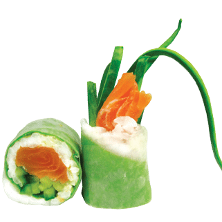 Springroll saumon concombre sauce sumo