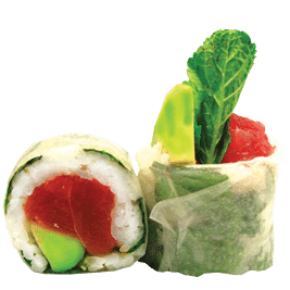 Springroll thon avocat feuille de menthe